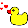 Canard grinçant Jaune Saint-Valentin 2