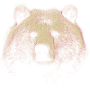Red Halftone Bear Head