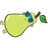 Pear - sunbathes with sunglasses