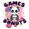 Spiele und Donuts Panda