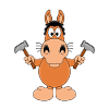 PFERD - HAMMER - HANDWERKER - TIER - TIERISCH
