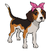 Beagle mit Schleife Beaglebesitzer Geschenk