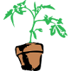 Blumentopf im Cartoonstyle