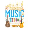 Farverig musikinstrumentcollage | Musik Kærlighed