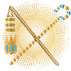 gancio radiante e trebbiatura flail scettro faraoni
