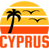 Chypre (demi-soleil, palmier, deux oiseaux)
