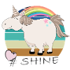 Retro Vintage Unicorn with Saying: Shine
