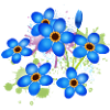 bright blue forget-me-not graffiti