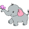 Éléphant Papillon Mignon