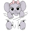 Baby elephant grey carry funny kids child children