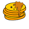 Kawaii pancakes with syrup