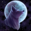 Wolf vor Mond | Silber