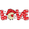 Mushroom in love heart couples valentine's day