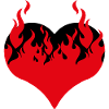 Heart in flames