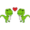Dinosaur T-Rex Couple Love