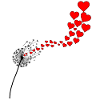 DANDELION WITH HEARTS