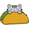Glad Taco Tisdag, söt katt äter en taco