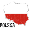 Poland Map Flag Outline
