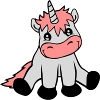 Sitzendes niedliches Einhorn