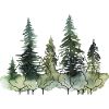 Waldwald Wasserfarben Landschaft