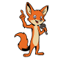 Singing vixen with microphone - Fuchs