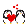 Cute penguins in love