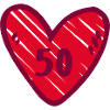 Cuore carino rosso 50 anni 50 ° compleanno