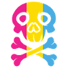 Pansexual Flag Skull