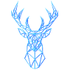 Neon Hirsch Kopf Geweih Blau
