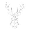 Neon Hirsch Kopf Geweih Weiss