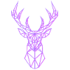 Neon Deer Head Antler Rose