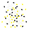 Abstract rhombus pattern black & yellow