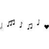 Heart music notes