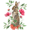 Rabbit with flowers