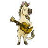 Comic horse plays guitar
