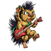 Comic Igel spielt E-Gitarre