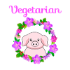 Vegetarian, cute pig design