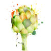 Artichoke graffiti in fresh colours