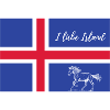 Islandflagge mit islandpferd