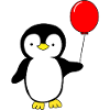 Pinguin mit Ballon