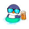 Sommer Pinguin Bier Biertrinker Männer
