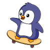 Skater PInguin Skateboarding Pinguin