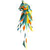 katze bunt retro polygon