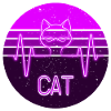 Purple neon cat