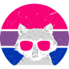 Bisexueller Waschbär mit Brille
