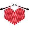 knitted red heart