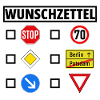 Wunschzettel Straßenschilder