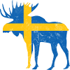 Sweden moose with flag