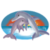Fröhliche Delfin-Paar Illustration