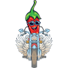 Chilli on bike